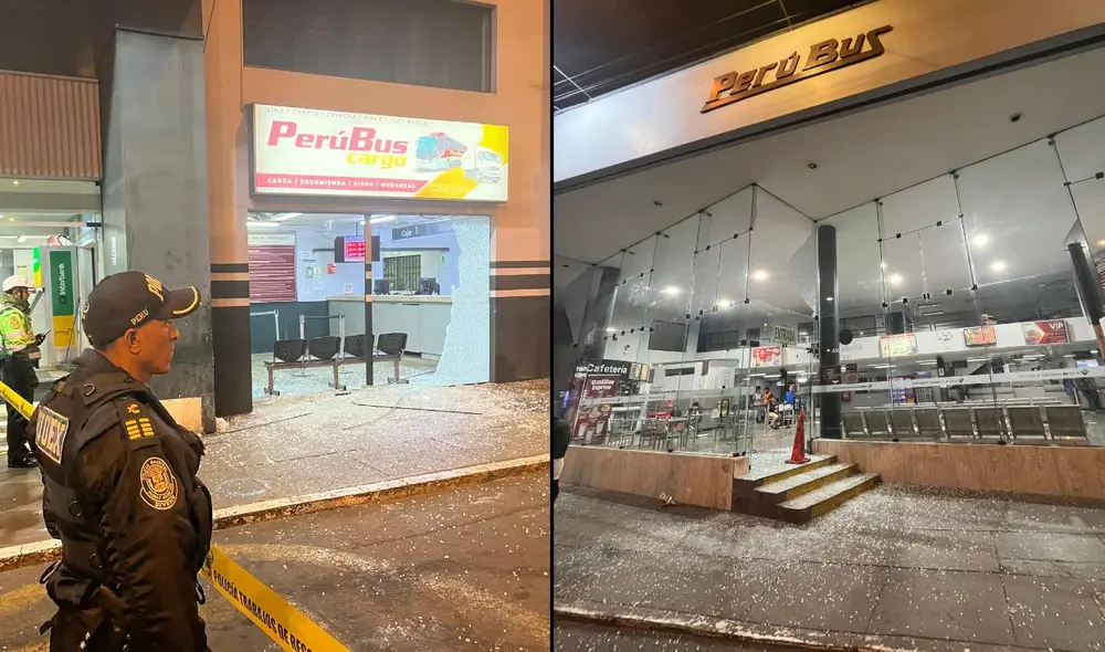 Lanzan explosivo a empresa de transporte Perú Bus. Foto: Kevinn García/LR Lanzan explosivo a empresa de transporte Perú Bus. Foto: Kevinn García/LR