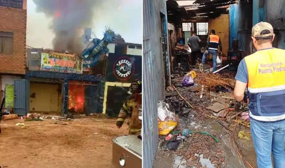 El incendio, que ocurrió cerca del paradero Famesa, no dejó heridos, pero sí causó pérdidas materiales. Foto: Roger García/Comas