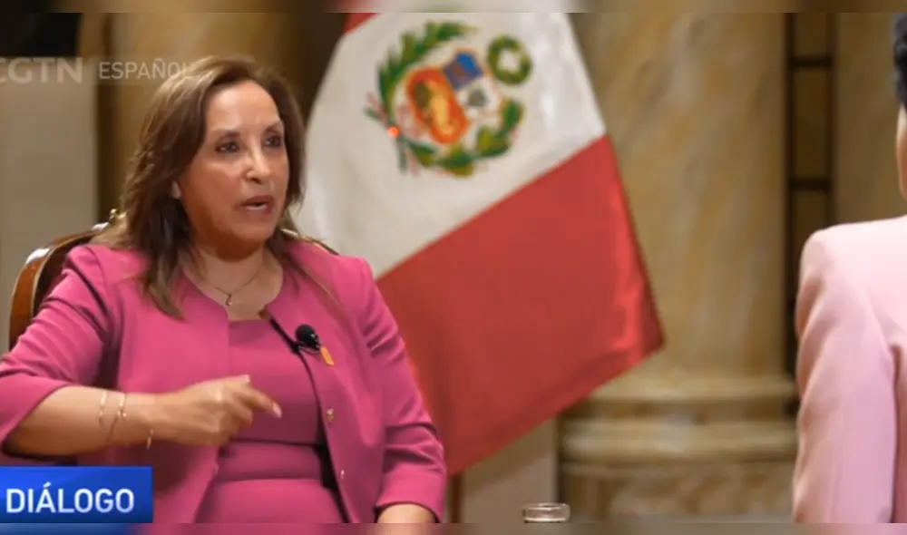 Dina Boluarte en entrevista con medio chino en el contexto de APEC. Foto: captura CCTV Dina Boluarte en entrevista con medio chino en el contexto de APEC. Foto: captura CCTV