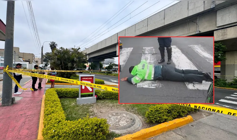 Policía recibió un disparo en el rostro tras una ardua persecución en San Borja. Foto: Difusión