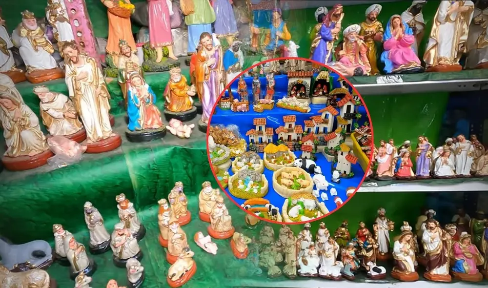 La feria navideña gigante de La Victoria que remata nacimientos desde S/3: se ubica a unas calles de Gamarra. Foto: composición LR /  El Wagi