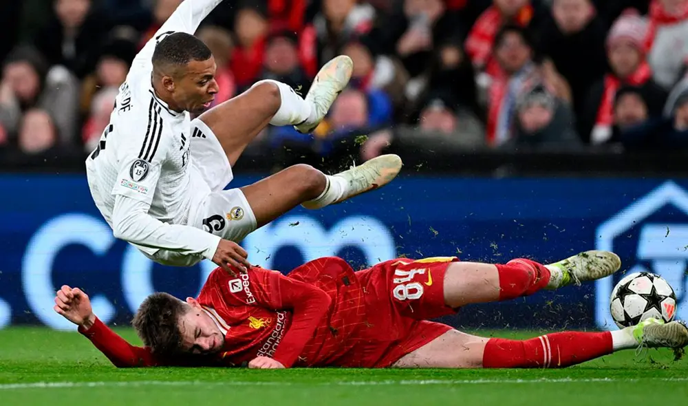 Conor Bradley jugó como titular en la victoria del Liverpool sobre Real Madrid por Champions. Foto: AFP Conor Bradley jugó como titular en la victoria del Liverpool sobre Real Madrid por Champions. Foto: AFP