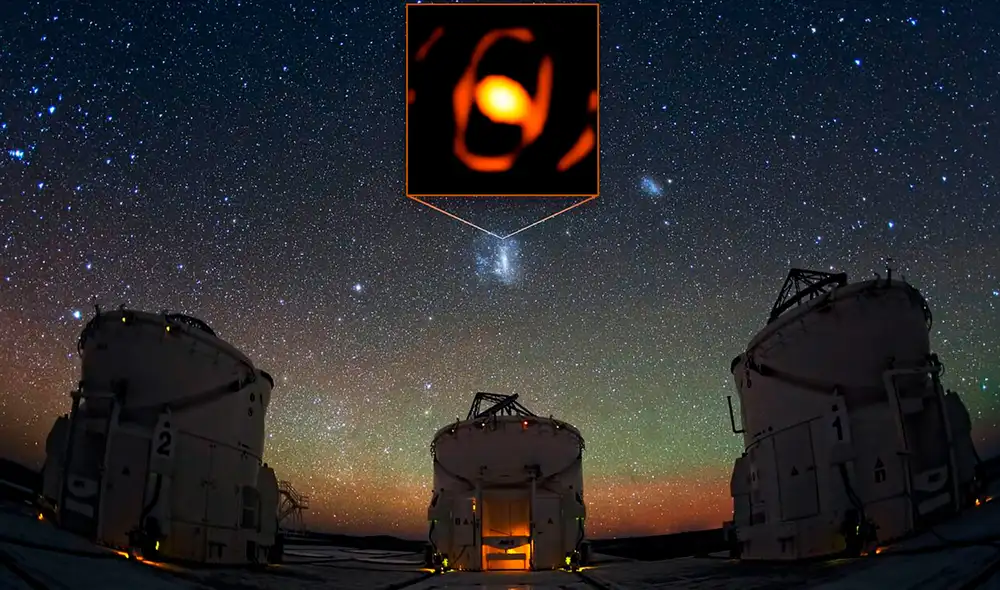 Astrónomos logran un avance sin precedentes al capturar la primera imagen detallada de una estrella en una galaxia distinta a la Vía Láctea, un hito en la exploración del universo. Foto: composición LR/AFP. Astrónomos logran un avance sin precedentes al capturar la primera imagen detallada de una estrella en una galaxia distinta a la Vía Láctea, un hito en la exploración del universo. Foto: composición LR/AFP.