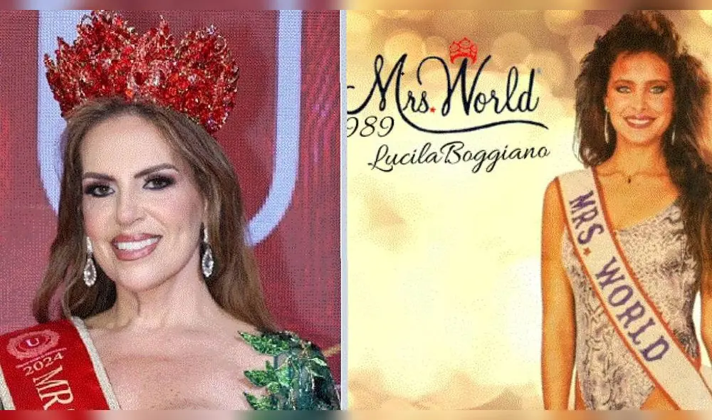 Yulitza Ramal Mrs Unity World 2024 y Lucila Boggiano Señora Mundo 1989. Foto: composición LR Yulitza Ramal Mrs Unity World 2024 y Lucila Boggiano Señora Mundo 1989. Foto: composición LR