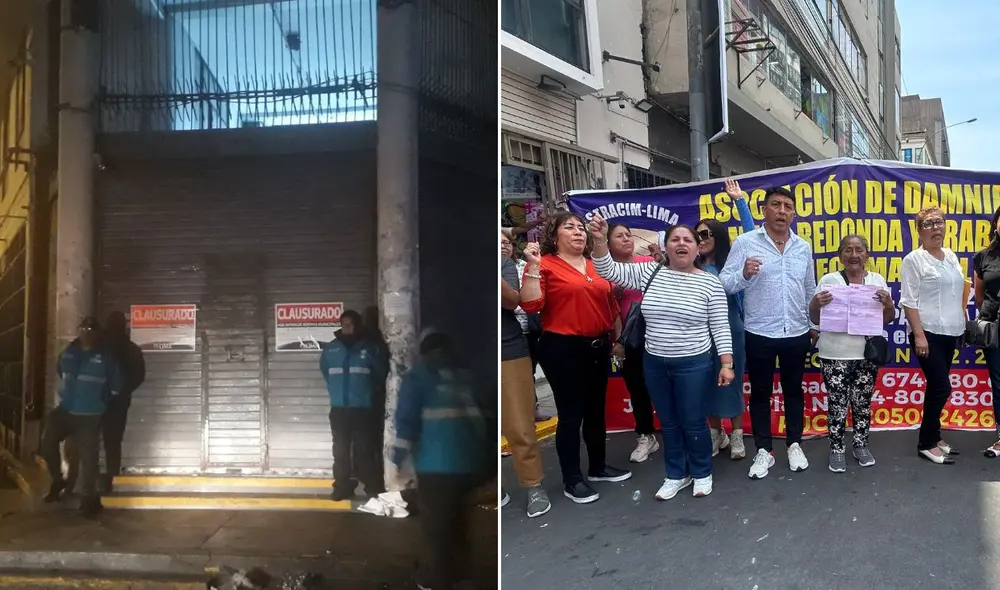 Comerciantes de cinco galerías de Mesa Redonda, en el Cercado de Lima, protestan por el cierre de sus establecimientos en plena campaña navideña, enfrentando pérdidas millonarias. Foto: Dayana Huerta/LR Comerciantes de cinco galerías de Mesa Redonda, en el Cercado de Lima, protestan por el cierre de sus establecimientos en plena campaña navideña, enfrentando pérdidas millonarias. Foto: Dayana Huerta/LR