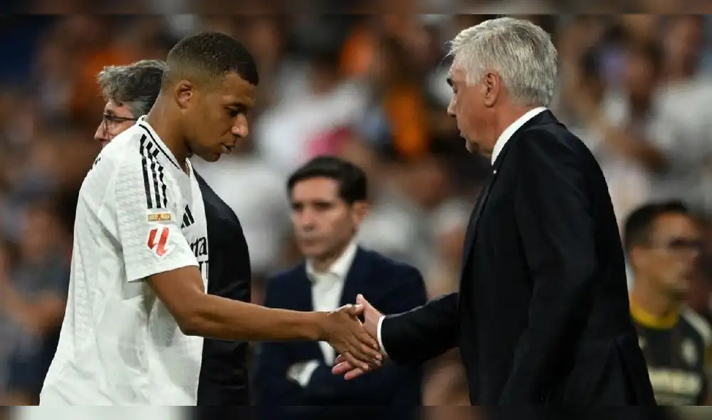 Carlo Ancelotti y Kylian Mbappé