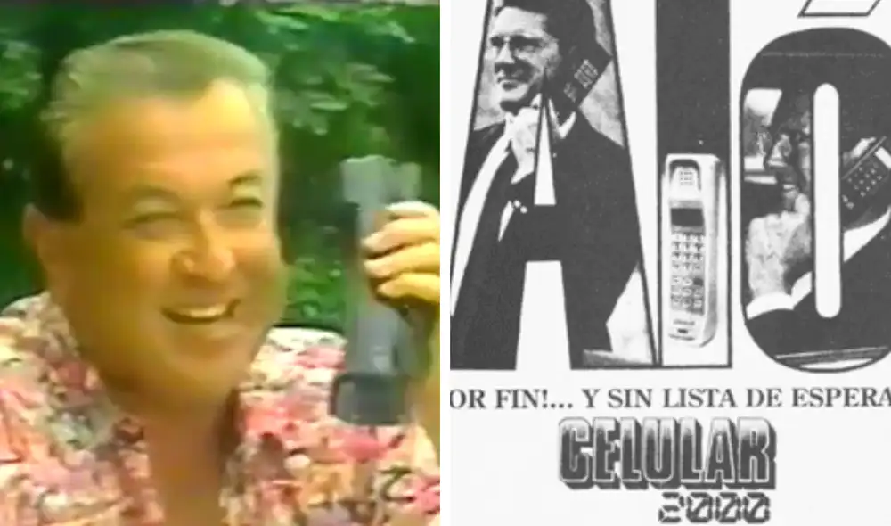 El primer dispositivo celular en Perú fue el Celular 2000. Foto: Composición LR | Captura YouTube |  eNoticias Perú.