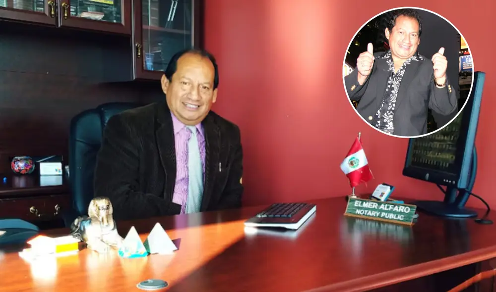 Elmer Alfaro, conocido en Perú como ‘Machucao’, actualmente reside en Nueva Jersey en Estados Unidos. Foto: composición LR/ Notaria Elmer Alfaro/ Machucao Comedy Show