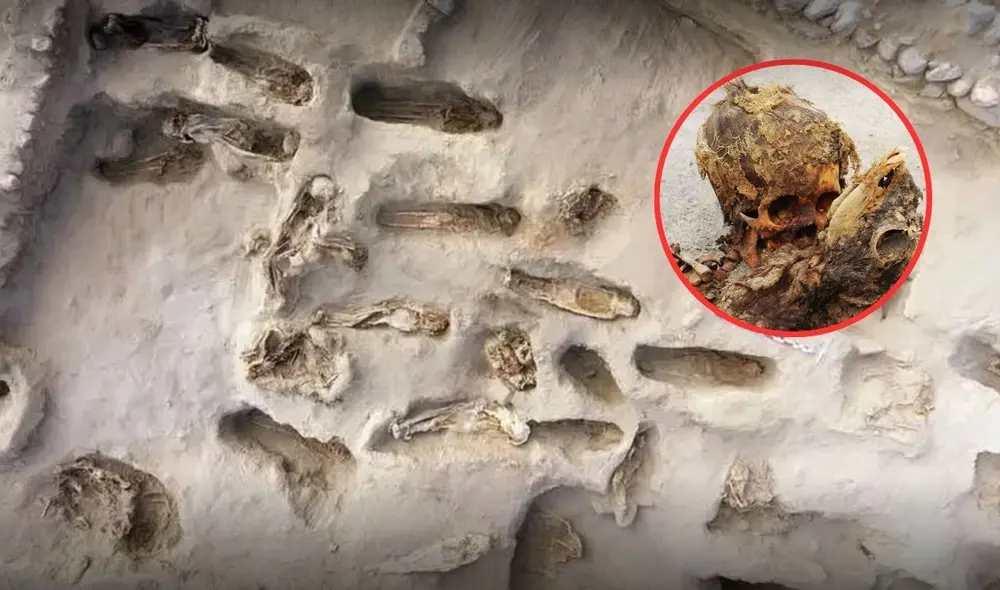 Cuerpos encontrados en Huanchaquito-Las Llamas. Foto: Composición LR / National Geographic.