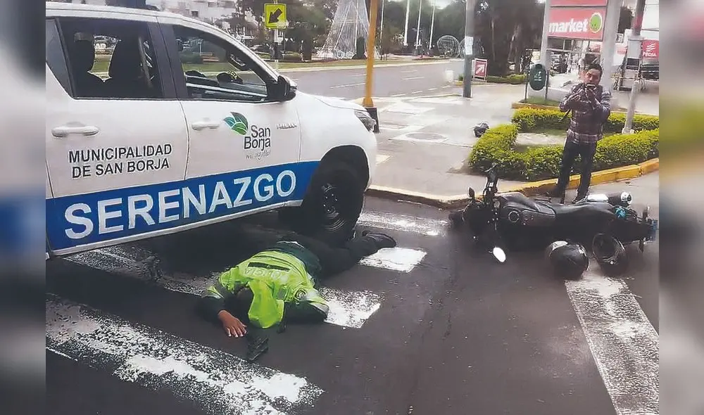 Momento en que el suboficial PNP Pablo Salazar cae herido. Difusión Momento en que el suboficial PNP Pablo Salazar cae herido. Difusión