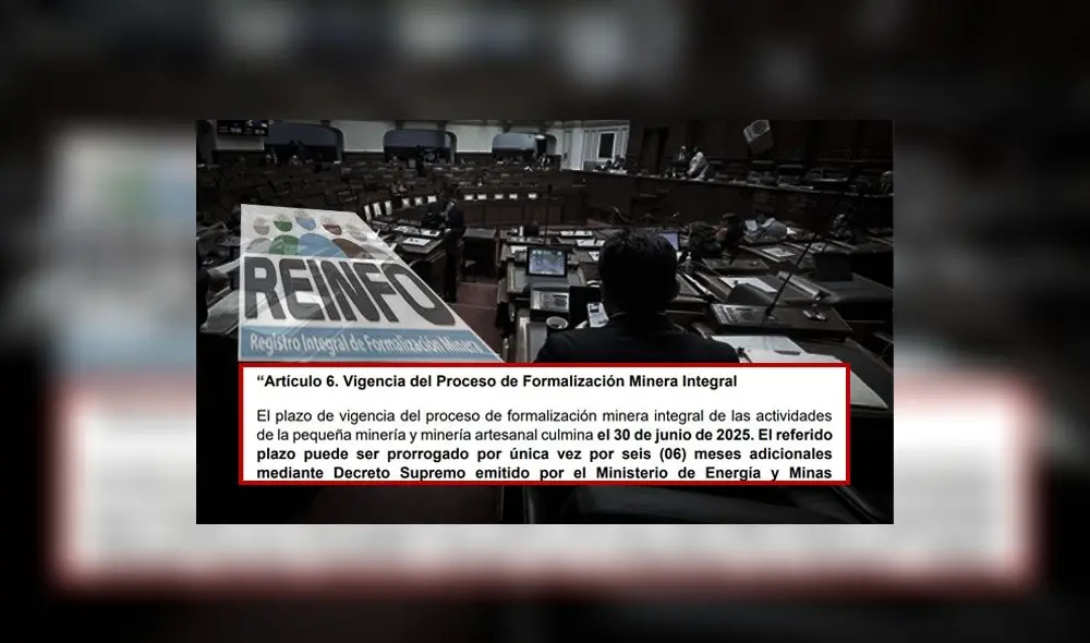 Versión del texto final aprobado en el Congreso sobre extensión del Reinfo. (Foto composición: La República) Versión del texto final aprobado en el Congreso sobre extensión del Reinfo. (Foto composición: La República)