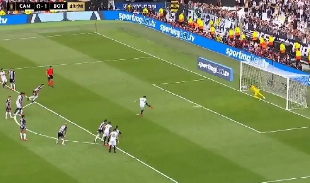 Botafogo amplió el marcador a poco de finalizar el primer tiempo. Foto: ESPN