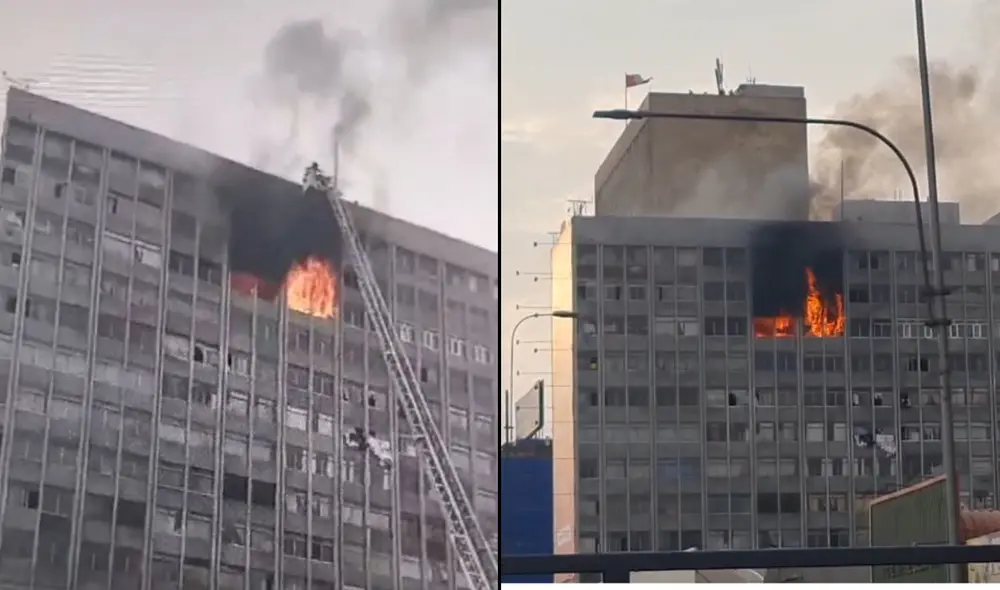 Incendio en Cercado de Lima. Foto: composición LR/difusión