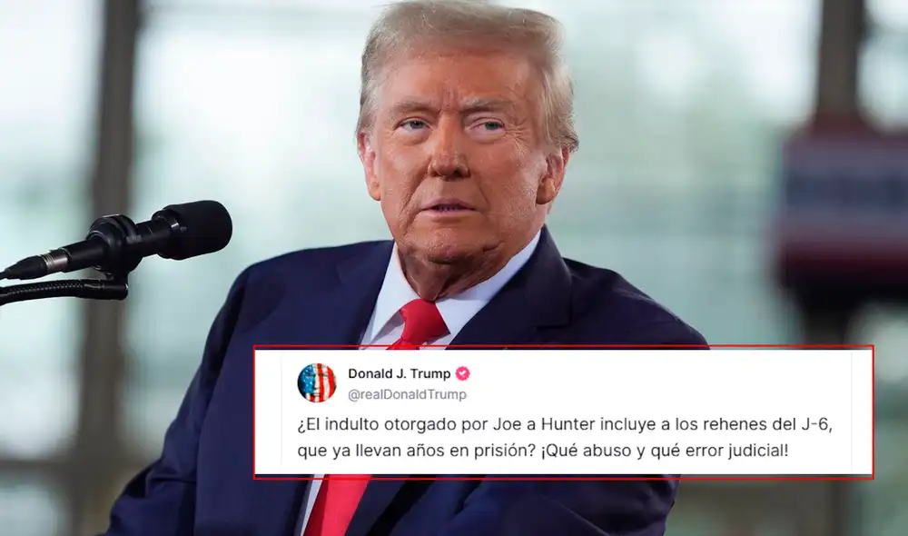 Donald Trump criticó el indulto de Joe Biden a Hunter a través de Truth Social. Foto: Composición LR Donald Trump criticó el indulto de Joe Biden a Hunter a través de Truth Social. Foto: Composición LR