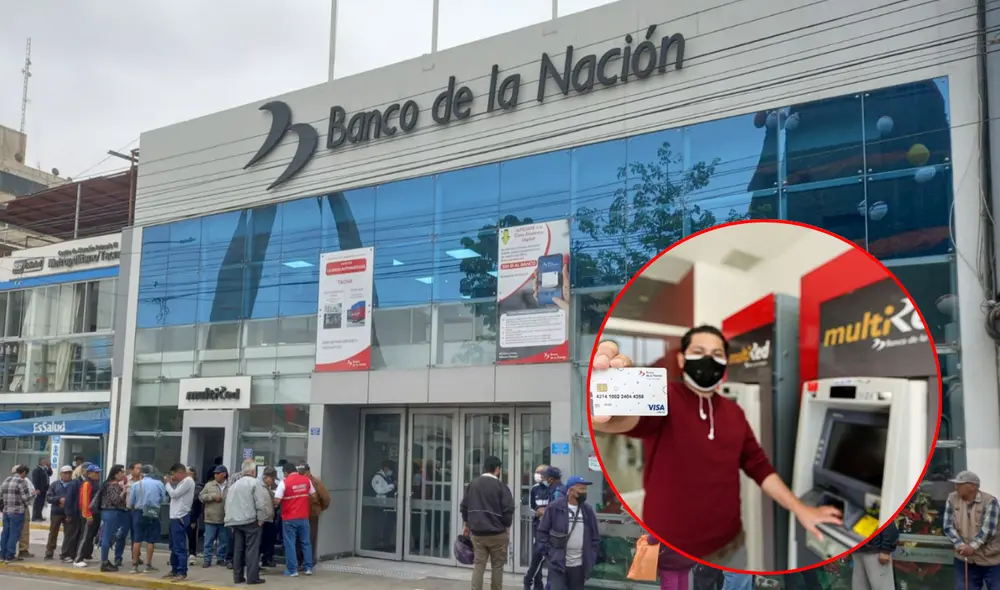 Banco de la Nación y cajero Multired. Foto: composición LR/Andina