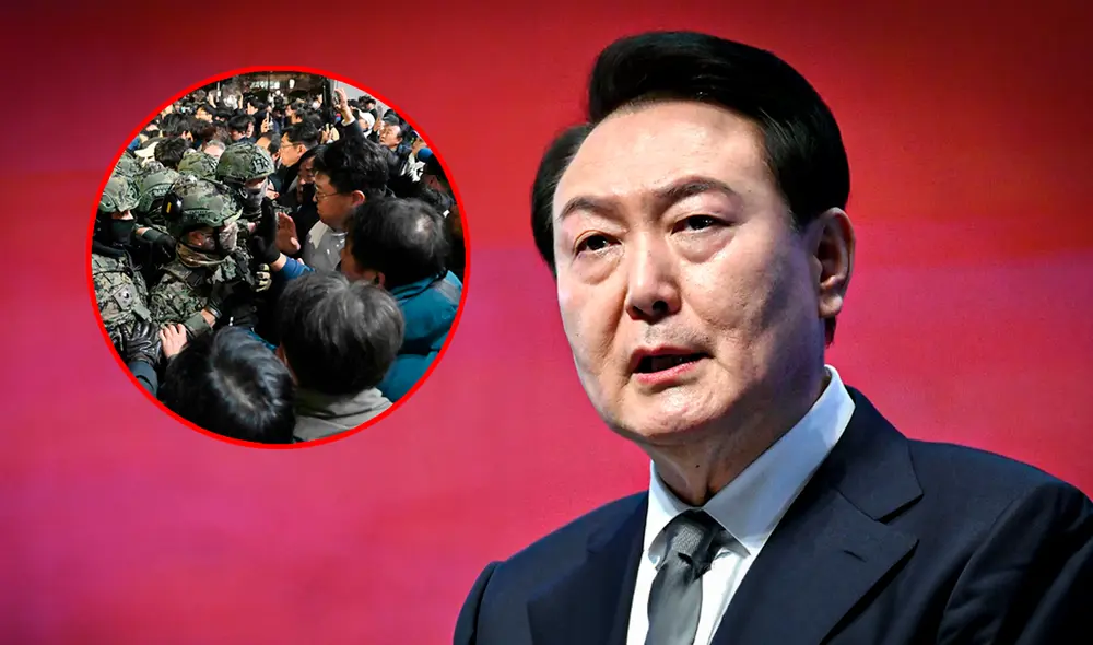 La ley marcial en Corea del Sur otorga poderes extraordinarios a fuerzas militares, restringiendo derechos ciudadanos. Foto: composición LR/AFP La ley marcial en Corea del Sur otorga poderes extraordinarios a fuerzas militares, restringiendo derechos ciudadanos. Foto: composición LR/AFP