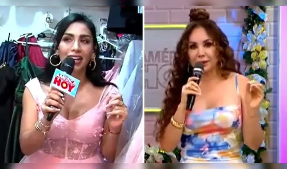 Janet Barboza no dudó en hacer alusión al polémico video de Leysi Suárez con 'Diealis'. Foto: Composición LR/América