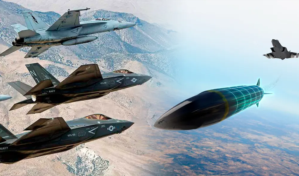 Estados Unidos busca liderar la carrera de la tecnología militar con el misil hipersónico Mako. Foto: Composición LR