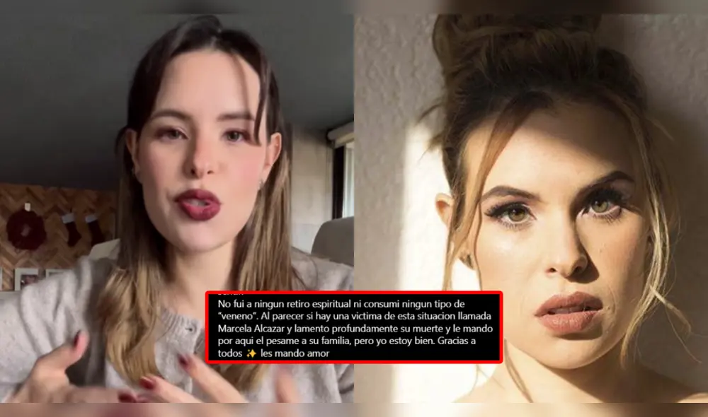 Marcela Alcaraz aclara rumores sobre su muerte en retiro espiritual. Foto: Composición LR/Instagram
