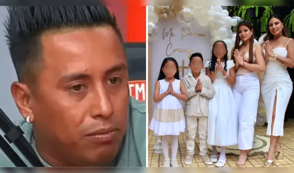Christian Cueva se incomoda en entrevista tras ser cuestionado sobre la primera comunión de su hija. Foto: Composición LR/Instagram