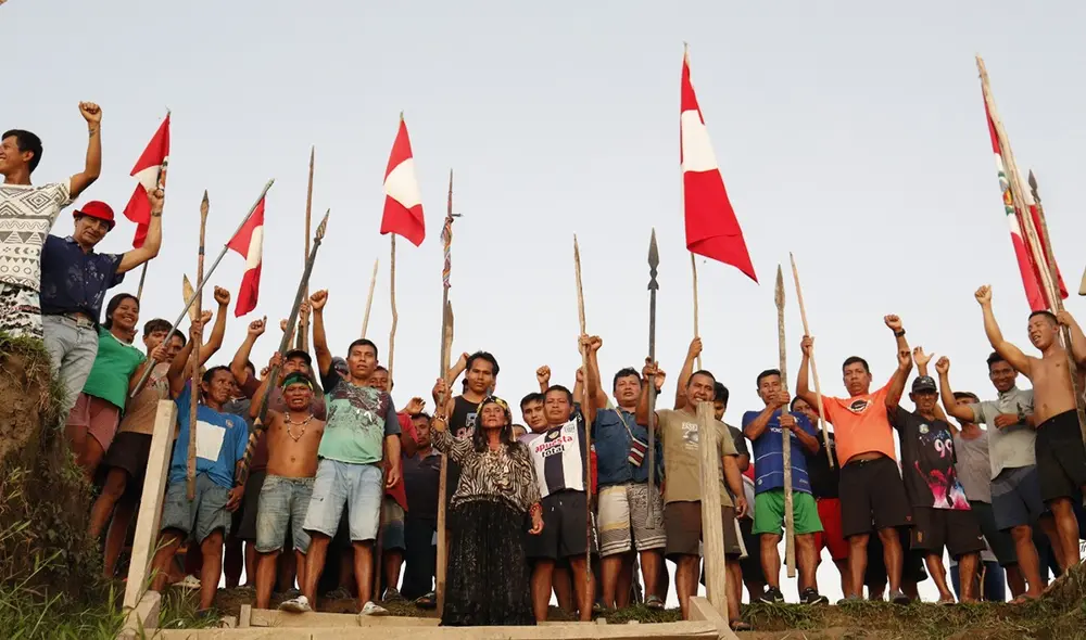 Población nativa en el centro de la protesta: San Pedro de Maypuco, distrito de Urarinas, provincia de Loreto.