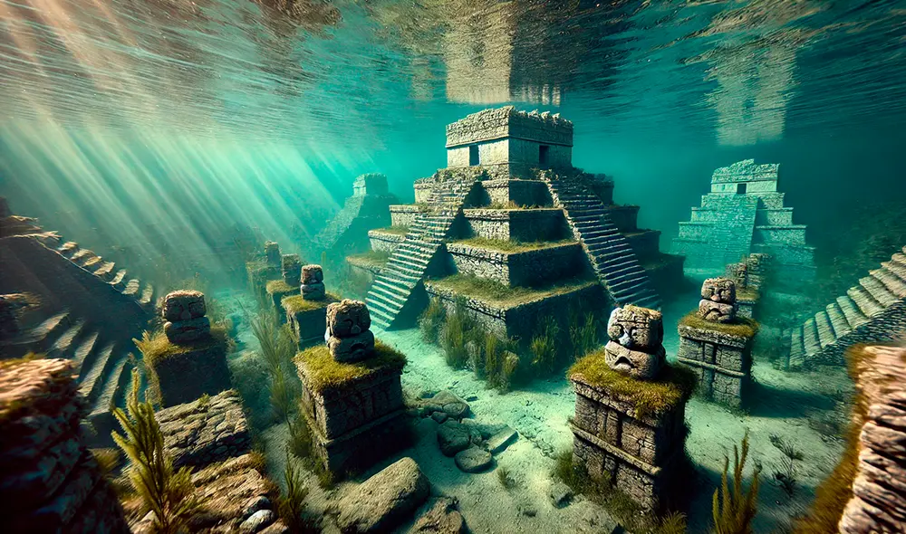 La investigación sugiere que la ciudad colapsó tras la erupción del volcán Atitlán. Foto: IA Chat GPT