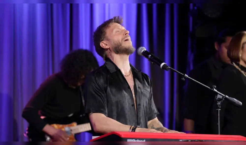 Noel Schajris, canta en Lima el 7 de diciembre de 2024 en el Anfiteatro del Parque de la Exposición. Foto: AFP