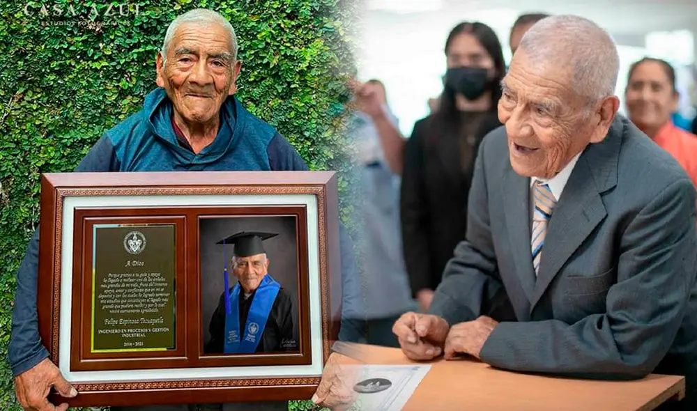 Se graduó a los 86 años como ingeniero mientras vendía verduras en la calle: aprendió los sistemas digitales con una computadora prestada. Foto: composición LR / Revista Vistazo / Almanaque revista