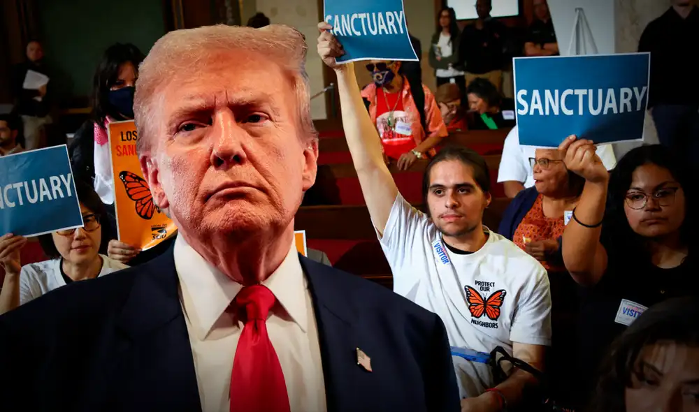 Trump plantea una serie de medidas contra las ciudades santuario que pongan obstáculos para las deportaciones masivas. Foto: Composición LR