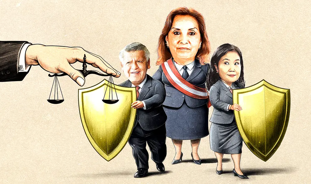 Pese a los escándalos, Dina Boluarte llega a su segundo año debido a la protección de sus aliados. Composición: Ricardo Cervera / LR