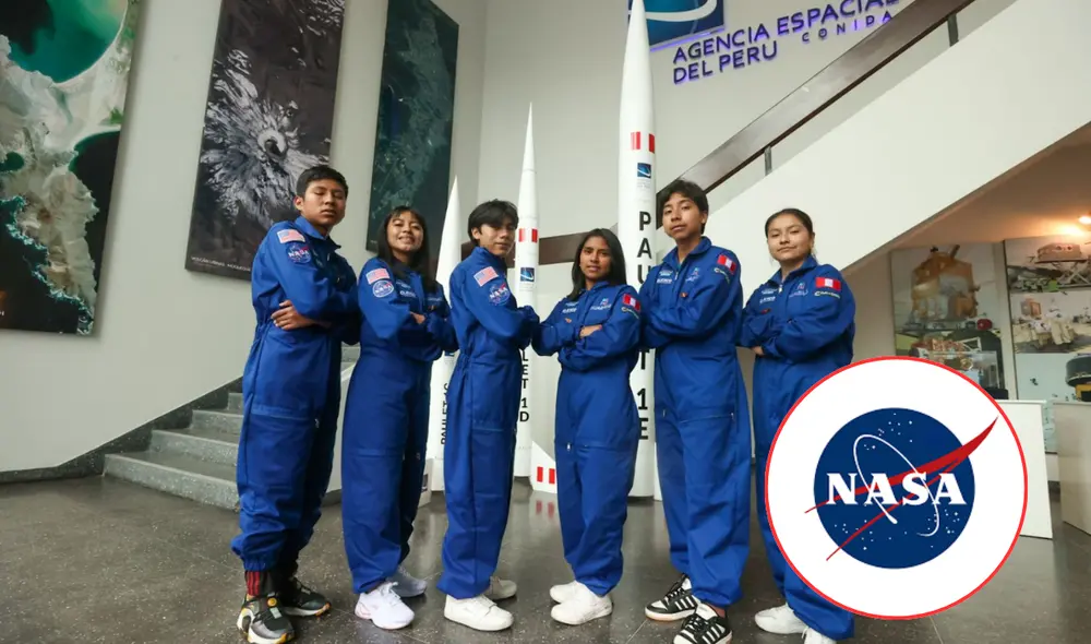 Los seis estudiantes lograron cumplir su sueño de visitar la sede de la NASA en los Estados Unidos. Foto: composición LR/Andina/Facebook Los seis estudiantes lograron cumplir su sueño de visitar la sede de la NASA en los Estados Unidos. Foto: composición LR/Andina/Facebook