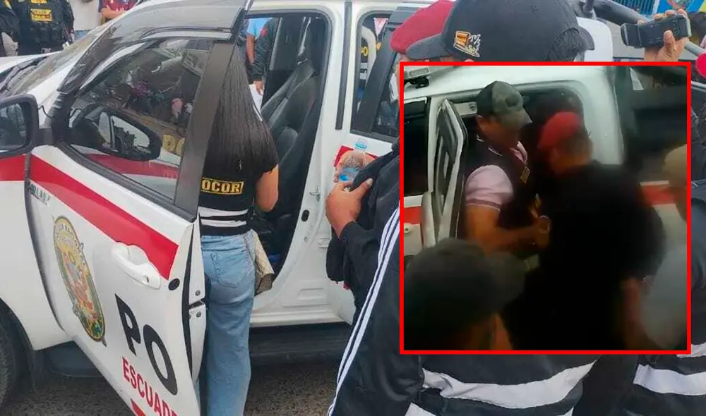 Agentes fueron detenidos en flagrancia delictiva. Foto: PNP