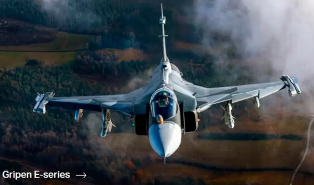 El Gripen E/F es uno de los modelos de caza que evalúa la FAP junto al F16 y al Rafale. Para 2025, se ha asignado el 57% del presupuesto total de US$3.500 millones. Foto: difusión El Gripen E/F es uno de los modelos de caza que evalúa la FAP junto al F16 y al Rafale. Para 2025, se ha asignado el 57% del presupuesto total de US$3.500 millones. Foto: difusión