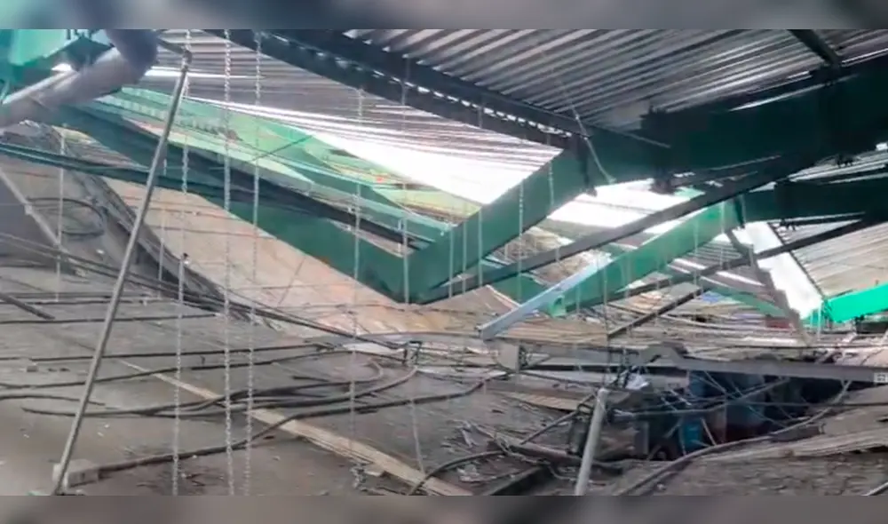 Se reportó que el techo de una empresa agroindustrial en Trujillo colapsó/Foto: Yolanda Goicochea