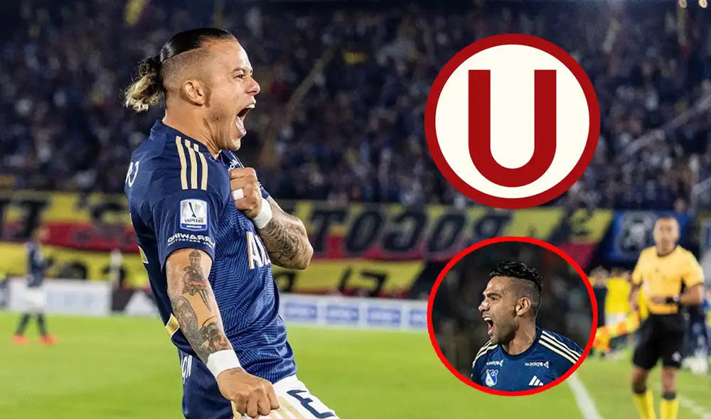 Leonardo Castro, quien interesa a Universitario, y Radamel Falcao son compañeros en el Millonarios de Colombia. Fotos: composición LR/Millonarios/X