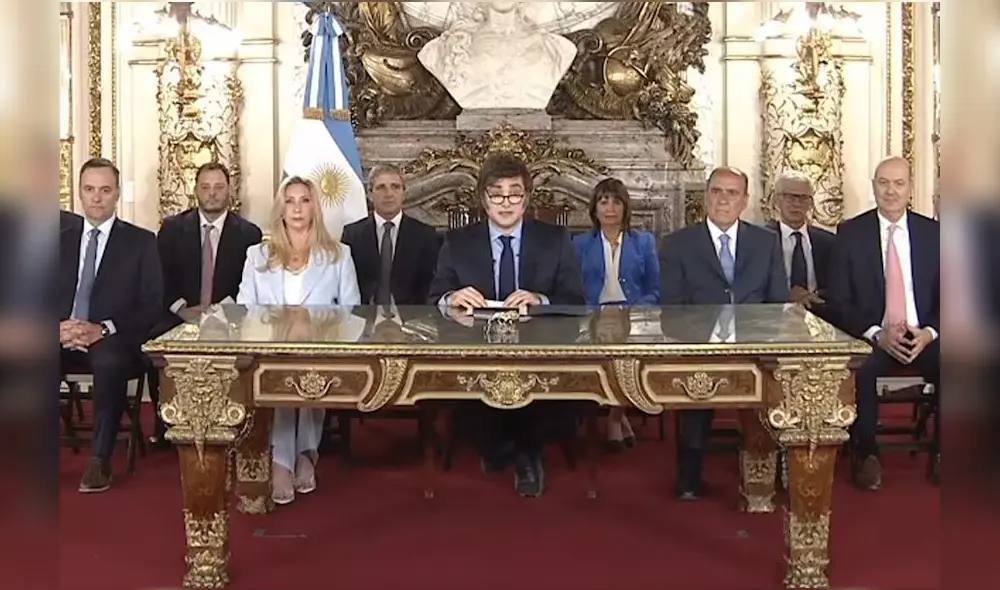 Javier Milei realizó su discurso tras cumplir un año en el gobierno. Foto: captura de video/La Nación