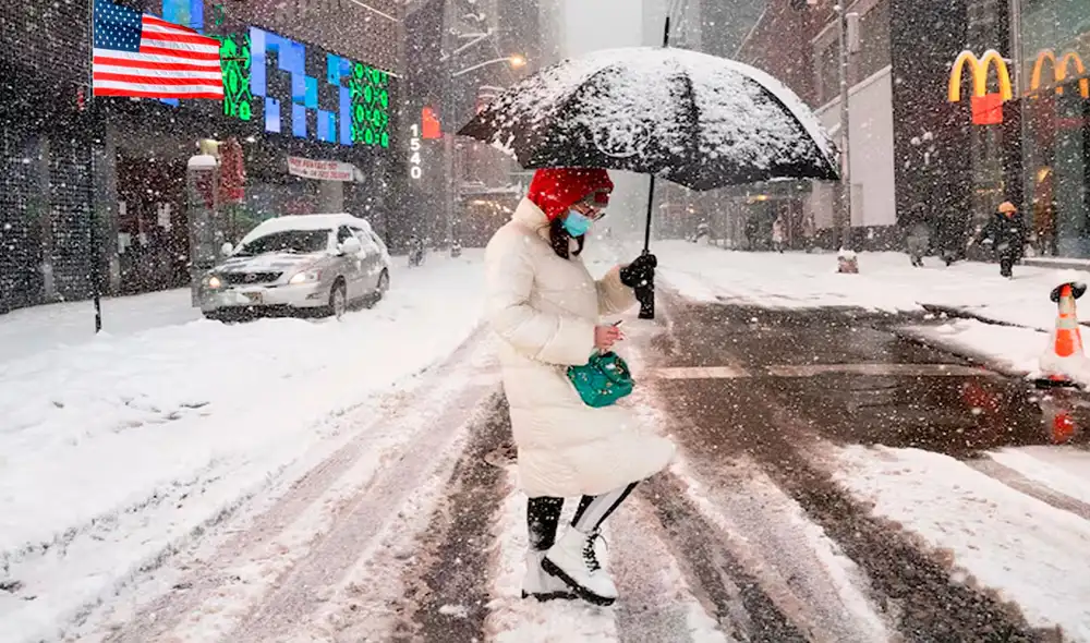 El Servicio Meteorológico Nacional identificó estos condados como los más expuestos a la tormenta invernal en Nueva York. Foto: La Tercera
