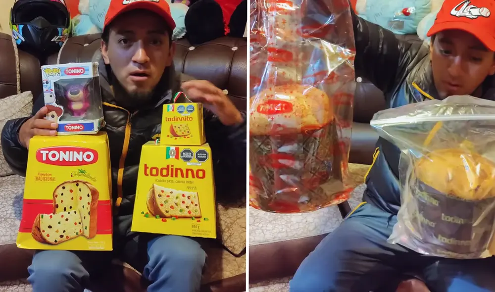 El influencer boliviano probó el panetón Todinno (Perú) y el Tonino (Bolivia). Foto: composición LR/captura YouTube/One Stees