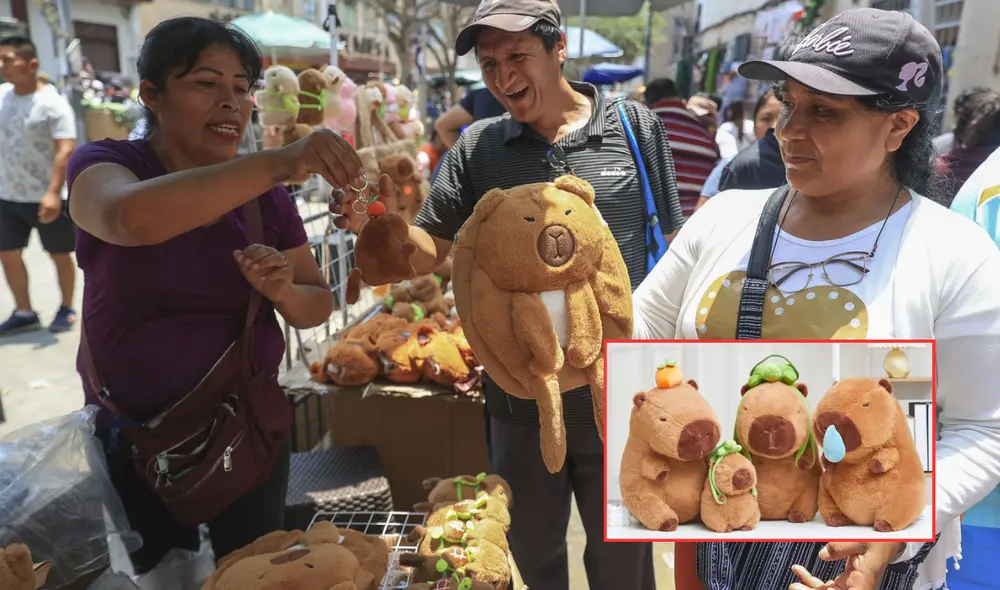 Variedad de productos de capibaras se están vendiendo en el Centro de Lima. Foto: composición LR/Andina/Gestión