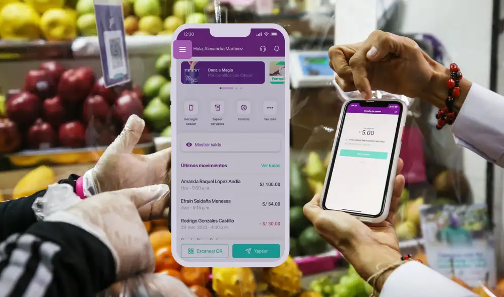 El historial de Yape muestra los últimos movimientos de los usuarios en la aplicación. Foto: composición LR/Andina/Yape