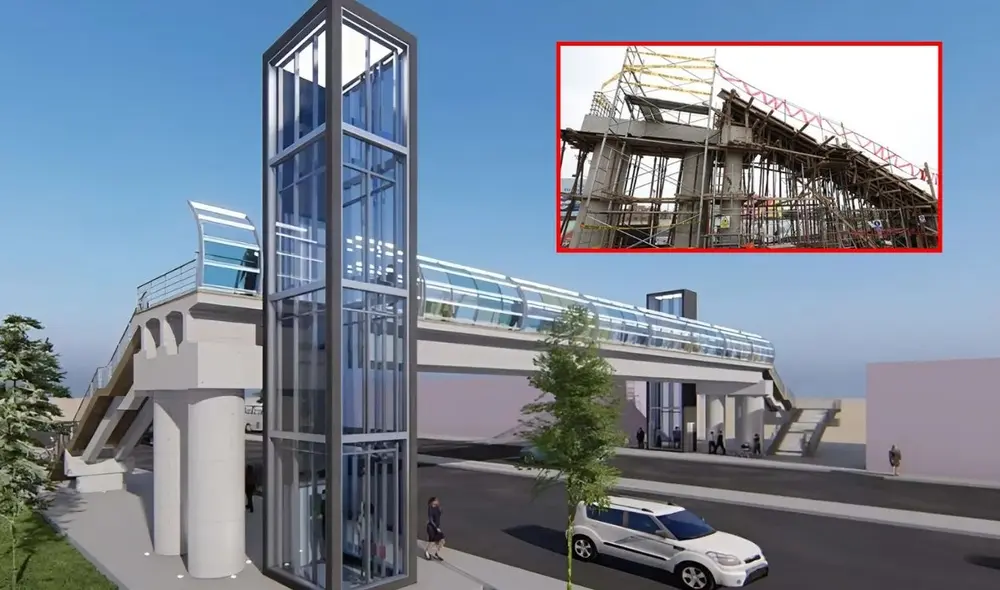 El moderno puente peatonal Virgen del Carmen en el Callao, con una inversión superior a los 9 millones de soles, beneficiará a más de 90,000 personas que a diario transitan por la zona. Foto: composición LR