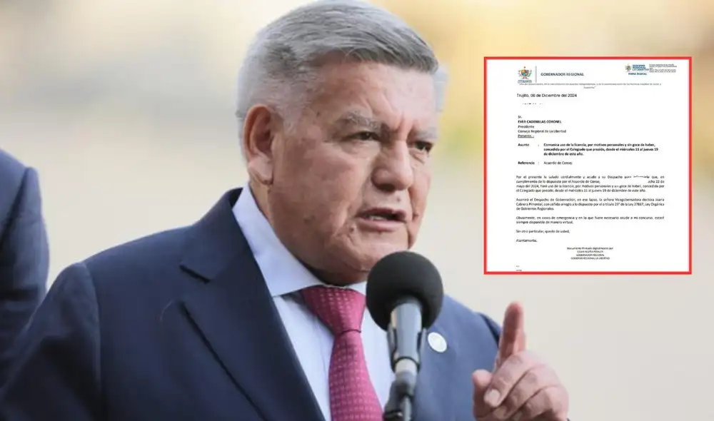 César Acuña se ausentará de sus funciones antes de terminar el 2024. Foto: composición LR