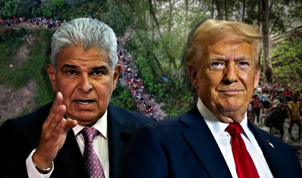 La selva del Darién es un punto crítico para migrantes y, ante las dificultades con venezolanos, Mulino instó a la nueva administración de Trump a abordar esta problemática. Foto: composición LR/AFP/CNN.
