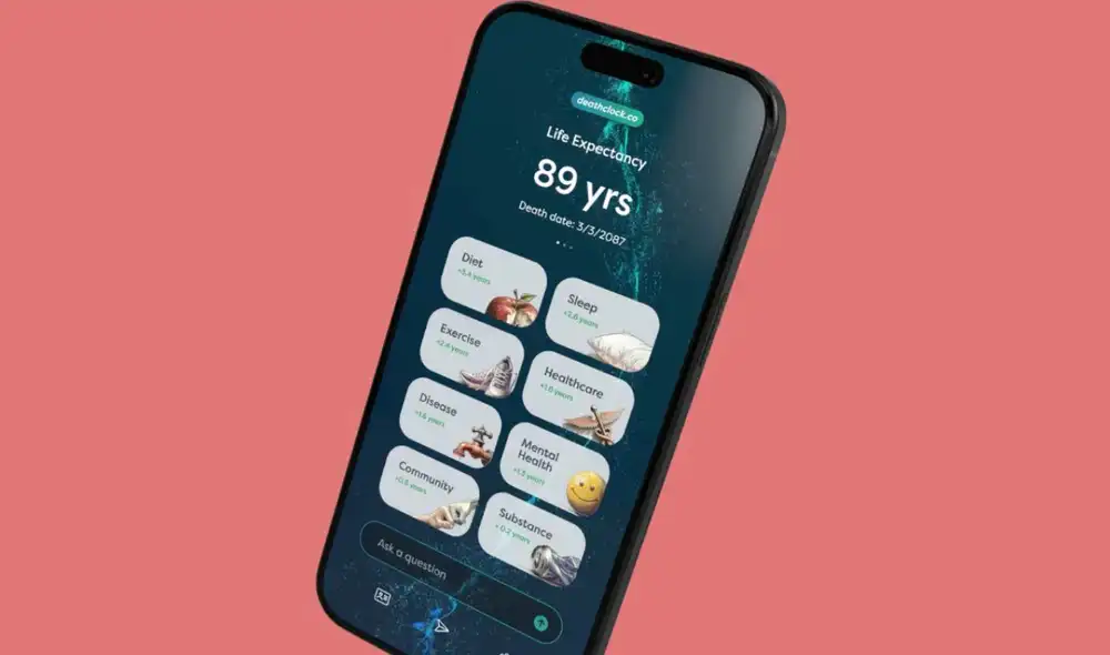 Esta aplicación podría darte una fecha aproximada para conocer el día de tu muerte. Foto: difusión Esta aplicación podría darte una fecha aproximada para conocer el día de tu muerte. Foto: difusión