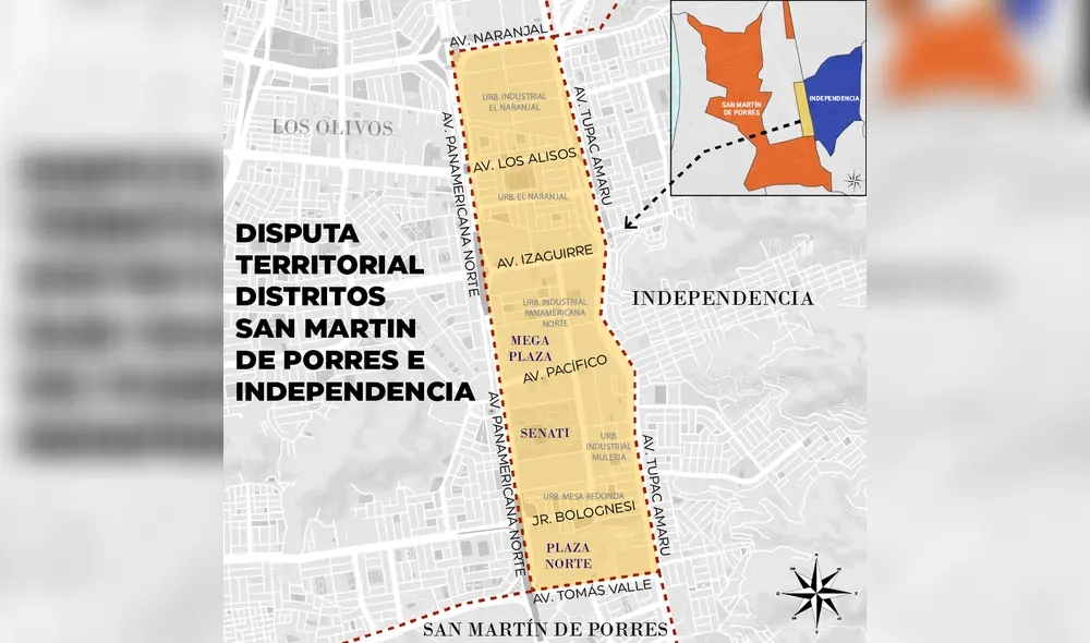 Mapa de la disputa territorial. Foto: Difusión / Wikimedia Commons