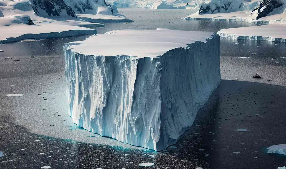 El iceberg no tiene una estructura homogénea, ya que algunas de sus secciones son más gruesas que otras. Foto: HCH. El iceberg no tiene una estructura homogénea, ya que algunas de sus secciones son más gruesas que otras. Foto: HCH.