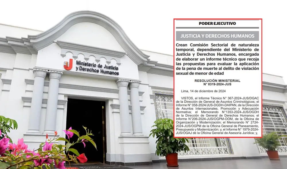 Ministerio de Justicia apoya propuesta de Dina Boluarte. Foto: composición LR