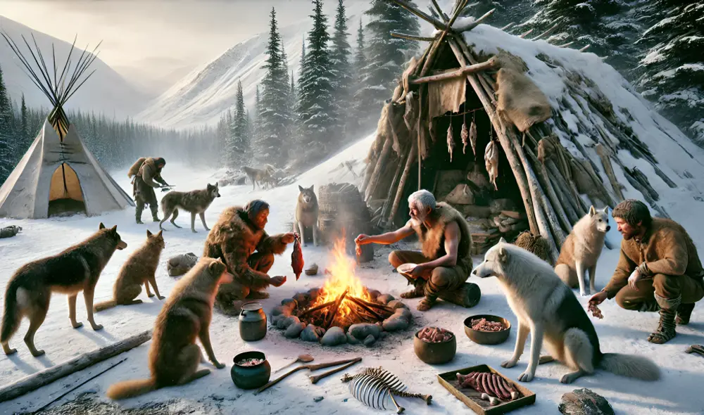 Los restos hallados en Alaska incluyen huesos de animales y restos de alimentos que indican una dieta compartida.  Foto: IA de LR