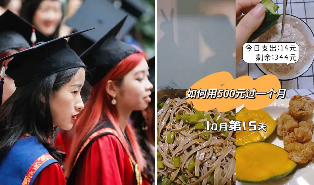 La crisis laboral en China impulsa a la Generación Z a adoptar el "desafío de ahorro radical", viviendo con solo 70 dólares al mes en alimentos. Este fenómeno se viraliza en Xiaohongshu. Foto: composición LR//EFE/Washington Post