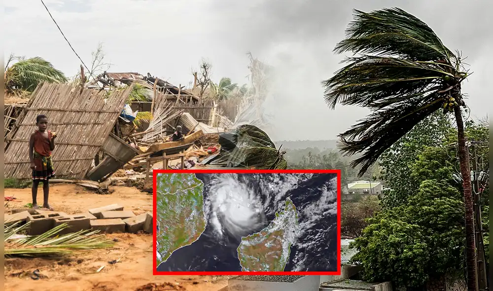 El ciclón Chido afectó la provincia de Cabo Delgado, especialmente su ciudad capital, Pemba. Foto: Composición LR/AFP. El ciclón Chido afectó la provincia de Cabo Delgado, especialmente su ciudad capital, Pemba. Foto: Composición LR/AFP.